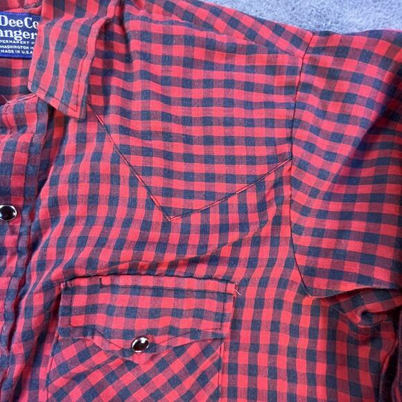 Vintage DeeCee Rangers Plaid Pearl Snap Shirt - Picture 6 of 10